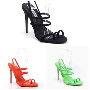 $15 ! Sexiest strappy heels lime, fuschia orange
